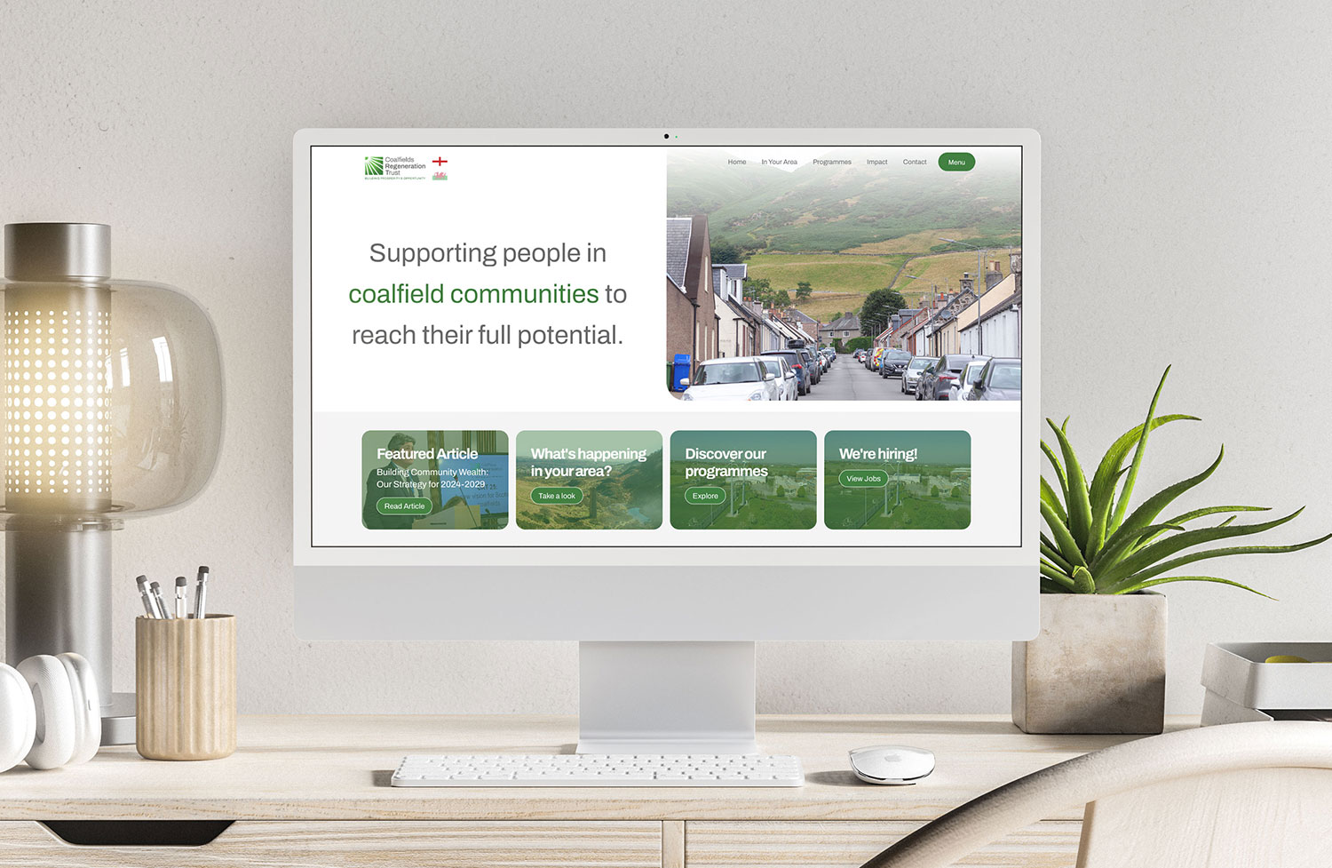 The Coalfields website on a desktop computer.