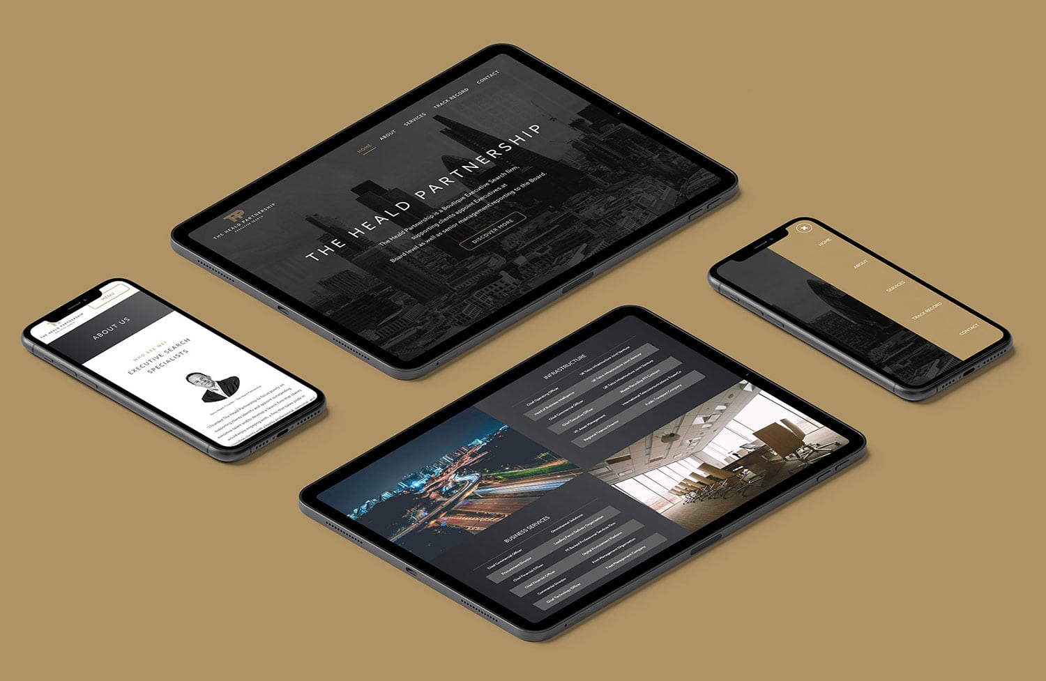 The Heald Partnership website on multiple devices.