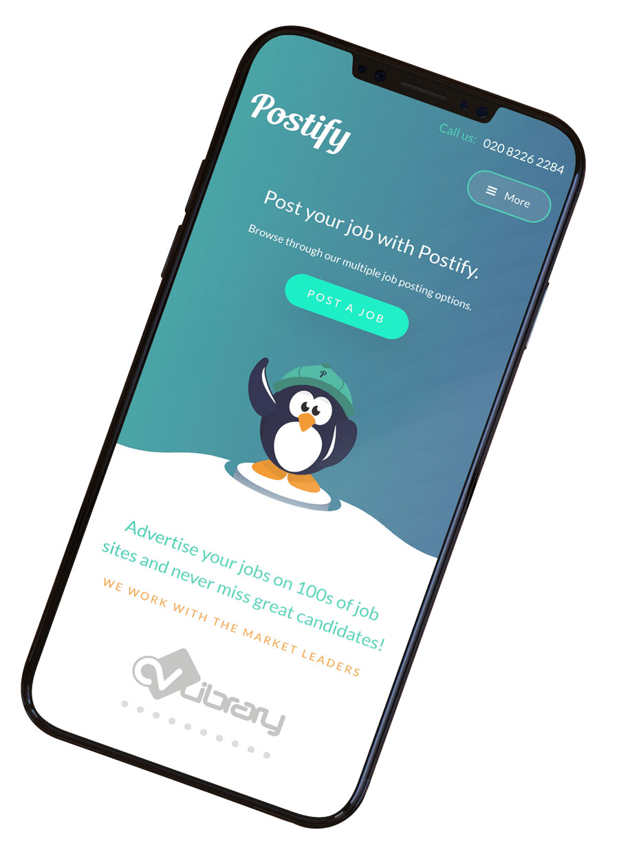 An illustration of a penguin which is Postify's mascot.