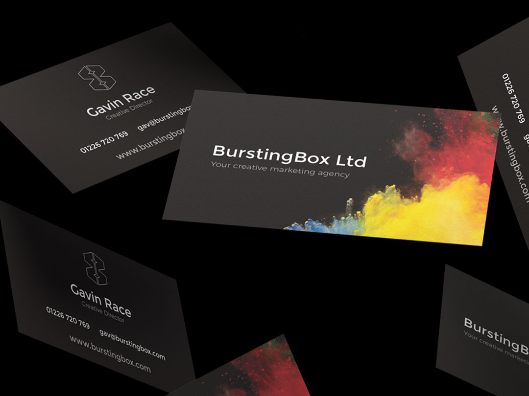 An image of the BurstingBox business cards.