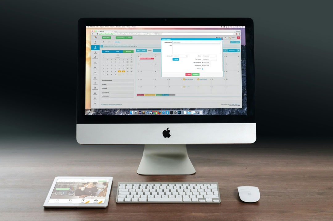 An image of a CMS on a desktop computer.