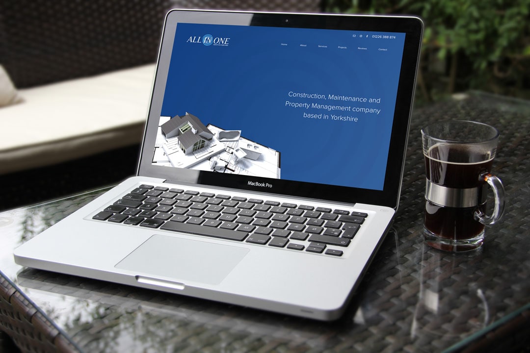 An image of a client website on a laptop.