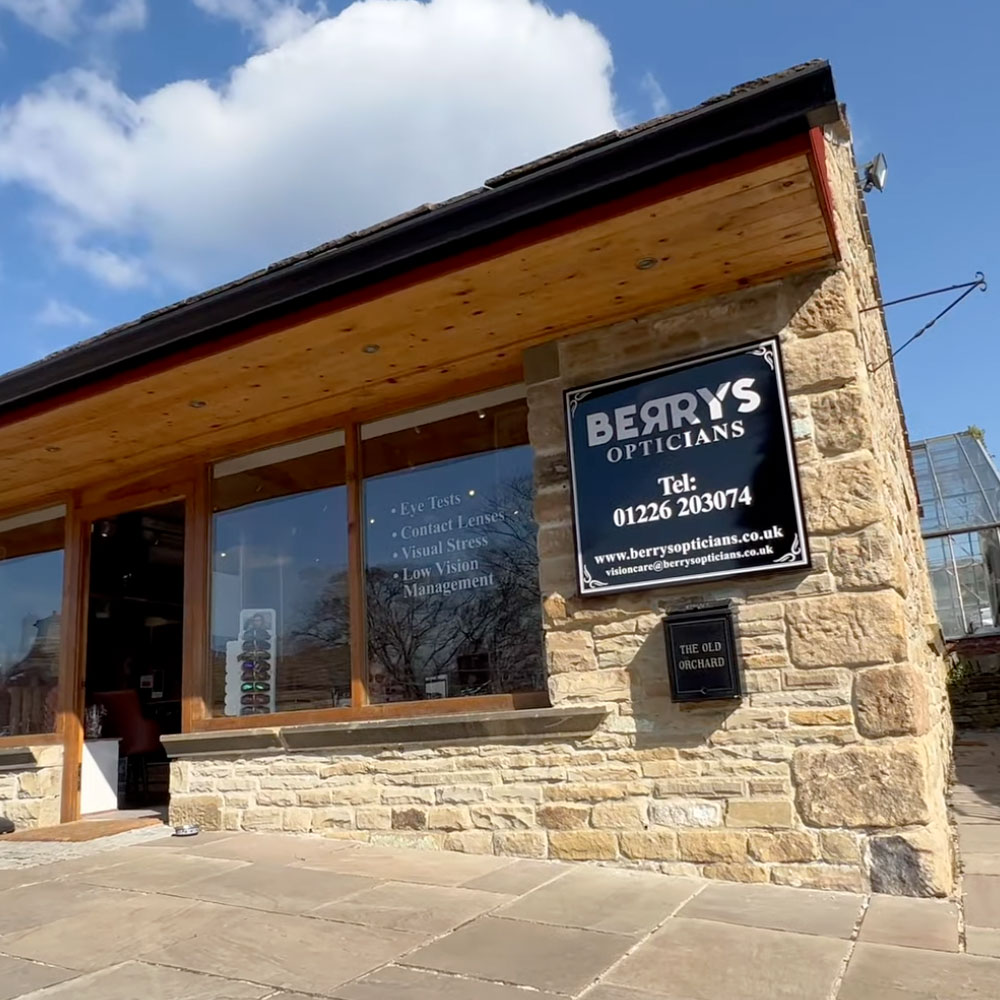 An image of the front of Berry's shop.