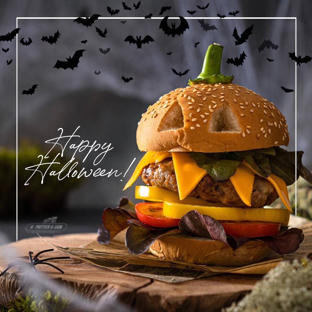 An image of a halloween social post for H Potter & Son.