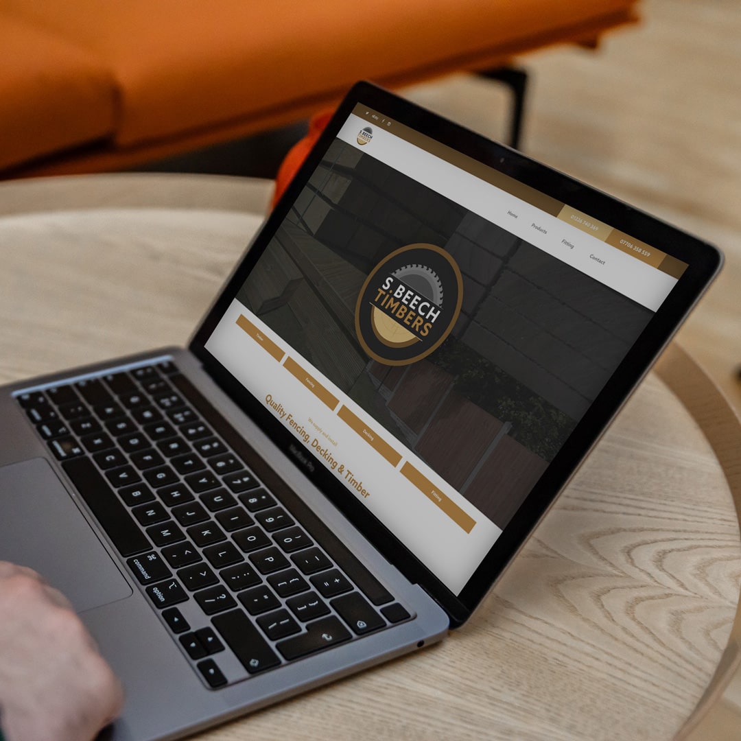 An image of the S Beech Timbers website on a computer.
