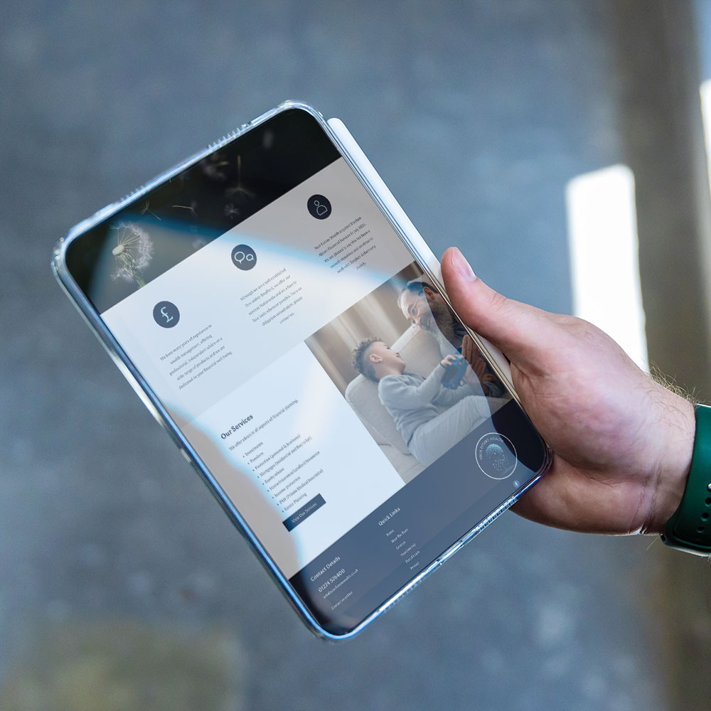 An image of the Your Future Wealth website on an iPad.