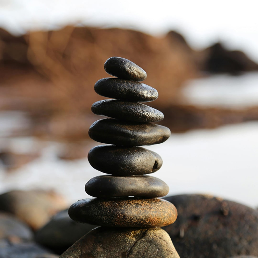 An image of stacked stones. Image