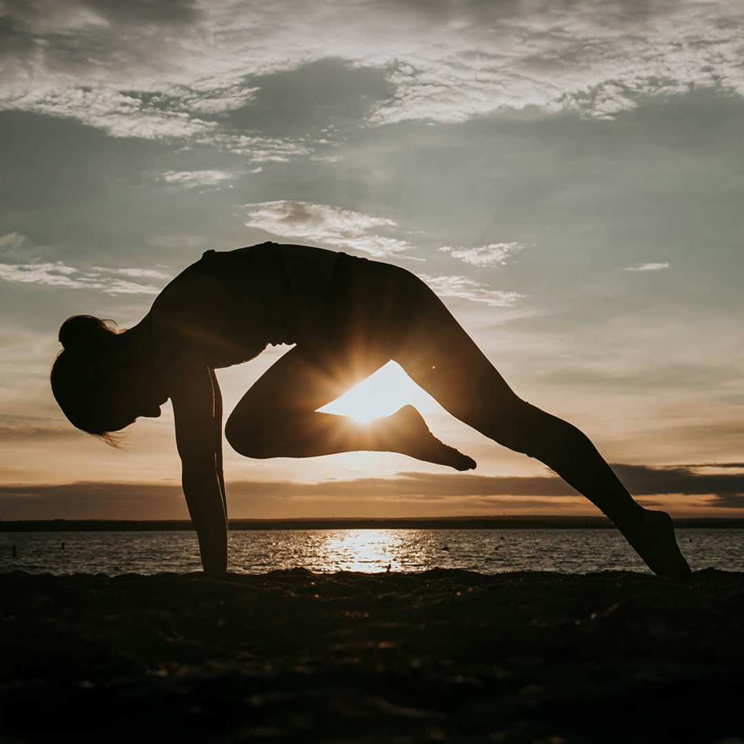 An image of someone in a yoga pose. Image