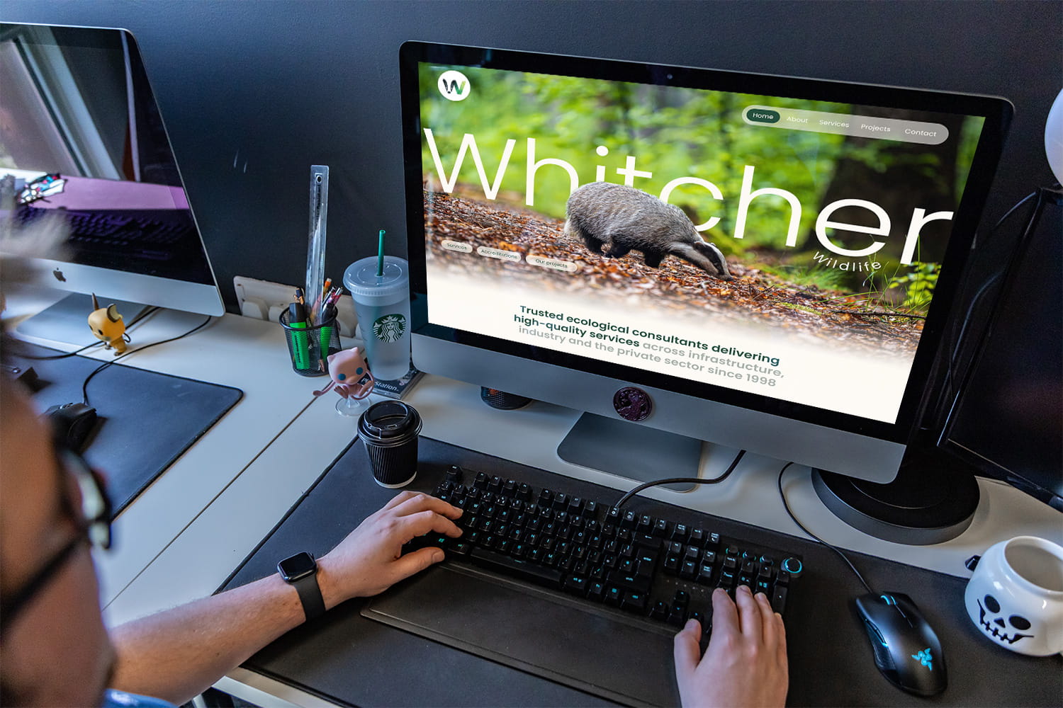 An image of the Whitcher Wildlife website on a desktop computer. Image